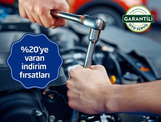 İşCep Aracım'da Servis Bakım Hizmeti menüsünden yapacağınız Garantili Oto Servis harcamalarınıza %20'ye varan indirim fırsatı!