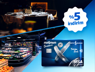 Maximum Business Turizm Kart ile Market, Gıda ve Restoran Harcamalarına %5 İndirim Ayrıcalığı!